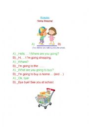 English Worksheet: Going Shopping