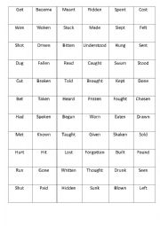 English Worksheet: past participle