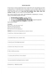 English Worksheet: noun clauses