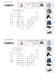 Fashion Crossword Puzzle