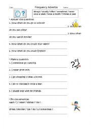 English Worksheet: Frequency Adverb Practice