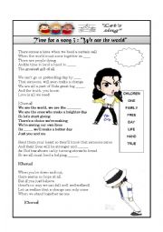 English Worksheet: we are the world