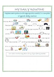 English Worksheet: Daily Routine 