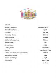 English Worksheet: Advertising Slogans