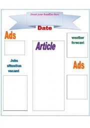 English Worksheet: Newspaper Project