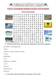 environment word-search puzzle