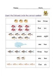 English Worksheet: count and circle