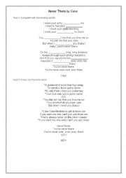 English Worksheet: Never There - Cake