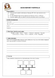 English Worksheet: book report portfolio 