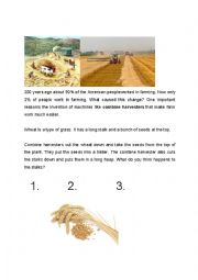 English Worksheet: Combine Harvester Reading Jigsaw 