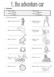 English Worksheet: 2. The adventure car