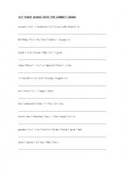 English Worksheet: Order the sentences