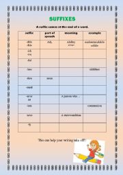 English Worksheet: Suffixes