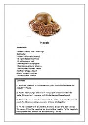 English Worksheet: How to make Haggis
