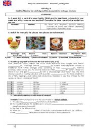 English Worksheet: Healthy food