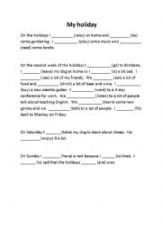 English Worksheet: My Holiday