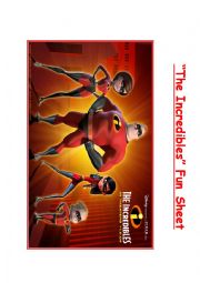 English Worksheet: The Incredibles - Fun Question Pack