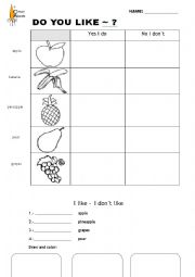 English Worksheet: Likes/dislikes