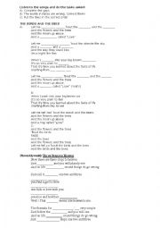 English Worksheet: SONGS Let me Tell you about the Birds and the Bees_Three Steps to Heaven