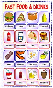 English Worksheet: Fast Food and Drinks:pictionary_7