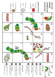English Worksheet: Caterpillar Board  Game