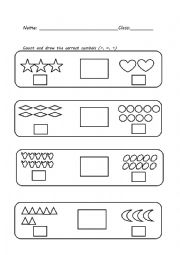 English Worksheet: greater than less than equal to