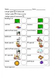 English Worksheet: Kinder Behavior Form