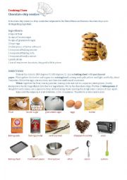 English Worksheet: Chocolate chip cookies recipe