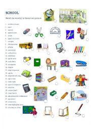 English Worksheet: School Objects