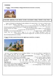 English Worksheet: Holidaying and tourism 