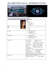 English Worksheet: Big Brother UK (Part 2)- Listening to Introductions