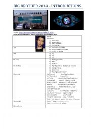 English Worksheet: Big Brother UK (Part 4)- Listening to Introductions