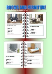 English Worksheet: Rooms and furniture