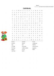 Carnival Word Search