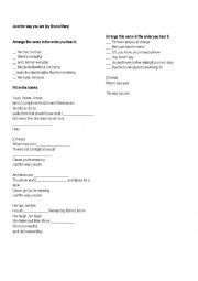 English Worksheet: Song: Just the way you are