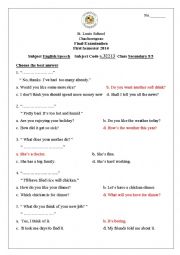 English Worksheet: it is conversation test 3