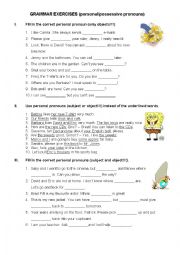 English Worksheet: Pronouns