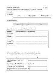 English Worksheet: human rights