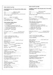 English Worksheet: Who knew - Pink