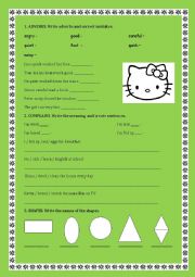 English Worksheet: adverbs of manner ,complains, shapes