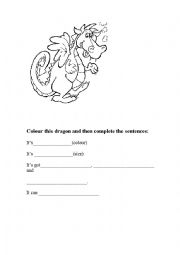 English Worksheet: Describing dragons