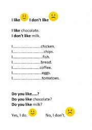 English Worksheet: I like