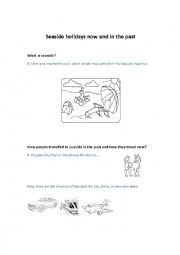 English Worksheet: seaside now and in the past