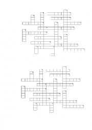 English Worksheet: crossword