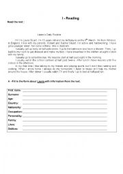 English Worksheet: Daily Routine