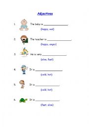 English Worksheet: Adjectives
