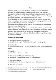 English Worksheet: Reading comprehension