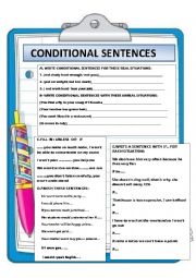 English Worksheet: 1ST AND 2ND CONDITIONAL SENTENCES