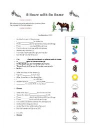 English Worksheet: Song A Horse with No Name (America)
