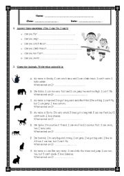 English Worksheet: CAN